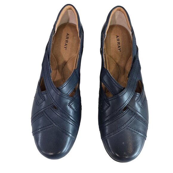 Array Cheyn Wale navy Loafer size12 Leather Upper Slip-On Shoes Cutout Design - Picture 7 of 9